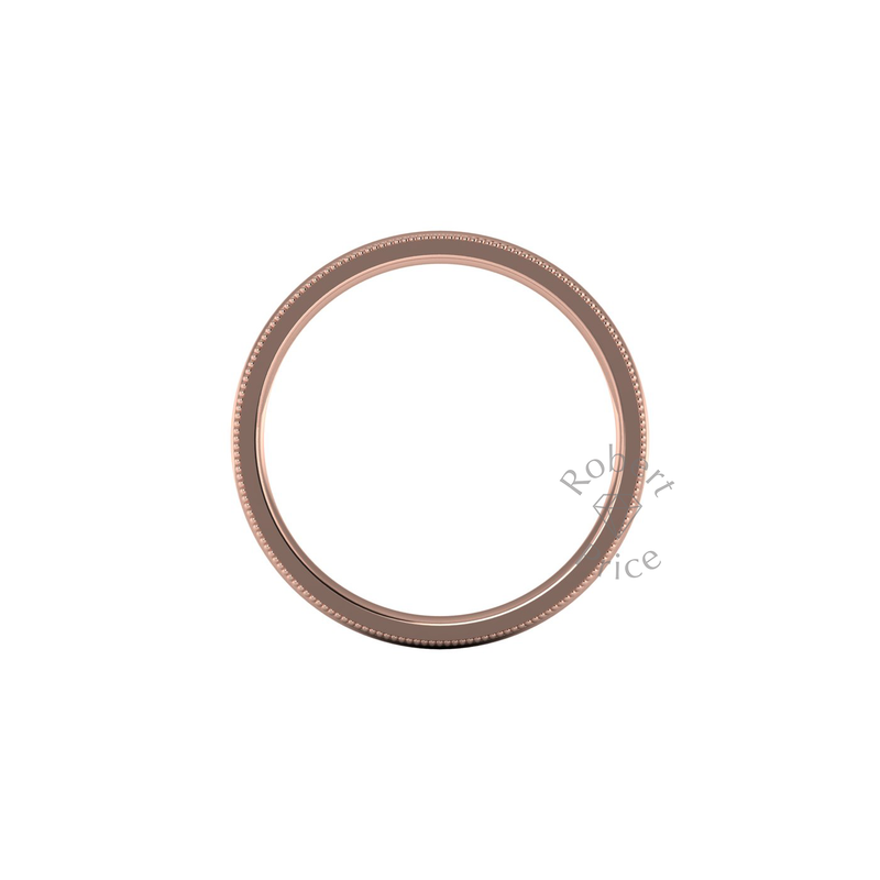 Millgrain Wedding Ring in 9ct Rose Gold (4mm)