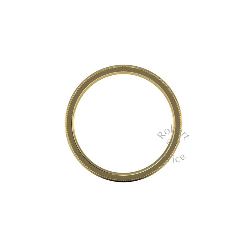 Millgrain Wedding Ring in 9ct Yellow Gold (4mm)