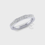 Princess Cut Channel Set Diamond Ring in Platinum (0.72 ct.)